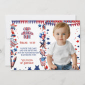Een Amerikaanse Dude 4 juli Rood Wit Blauw Verjaar Bedankkaart (Voorkant)