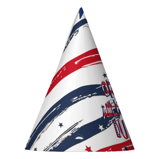 Een Amerikaanse Dude 4 juli Rood Wit Blauw Verjaar Feesthoedjes (Links)