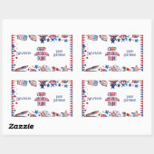 Een Amerikaanse Dude 4 juli Rood Wit Blauw Verjaar Rechthoekige Sticker (Vel)