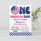 Een Amerikaanse Dude 4th of July Jongen 1e Verjaar Kaart (Staand voorkant)