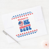 Een Amerikaanse Dude 4th van 1 juli Verjaardag Vierkante Sticker (Envelop)