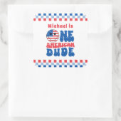 Een Amerikaanse Dude 4th van 1 juli Verjaardag Vierkante Sticker (Tas)