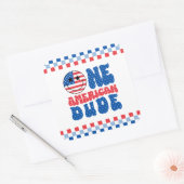 Een Amerikaanse Dude 4th van 1 juli Verjaardag Vierkante Sticker (Envelop)