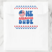 Een Amerikaanse Dude 4th van 1 juli Verjaardag Vierkante Sticker (Tas)