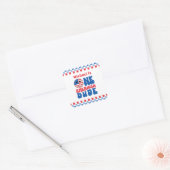 Een Amerikaanse Dude 4th van 1 juli Verjaardag Vierkante Sticker (Envelop)