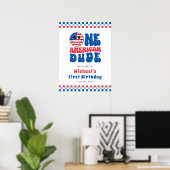 Een Amerikaanse Dude 4th van juli Eerste Verjaarda Poster (Thuiskantoor)