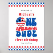 Een Amerikaanse Dude 4th van juli Eerste Verjaarda Poster (Voorkant)