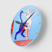 Een Amerikaanse kat-muurklok Ronde Klok (Hoek)