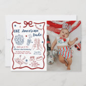 Een Amerikaanse kerel 4 juli eerste verjaardag fot Kaart (Voorkant)