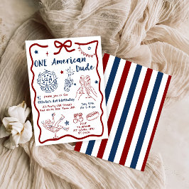 Een Amerikaanse kerel 4 juli eerste verjaardag Kaart