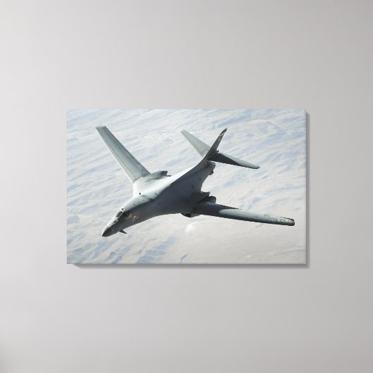 Een Amerikaanse luchtmacht B-1B Lancer op een geve Canvas Afdruk (Voorkant)