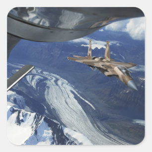 Een Amerikaanse luchtmacht F-15C Eagle die zichzel Vierkante Sticker