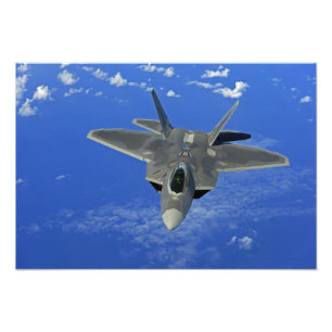 Een Amerikaanse luchtmacht F-22 Raptor in vlucht b Foto Afdruk