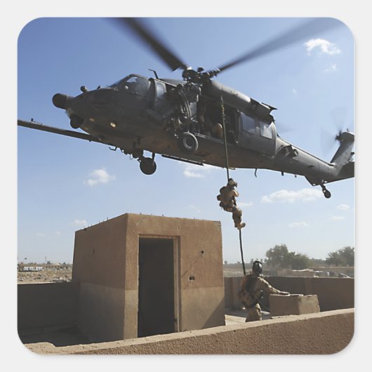 Een Amerikaanse luchtmacht pararescuemens Vierkante Sticker (Voorkant)