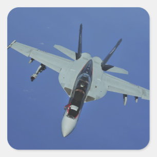 Een Amerikaanse marine F/A-18F Super Hornet tijden Vierkante Sticker