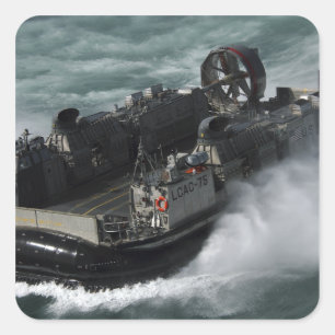 Een Amerikaanse marine landings Craft Air Cushion Vierkante Sticker