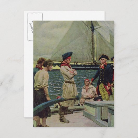 Een Amerikaanse privateer die een Britse prijs inn Briefkaart (Voorkant / Achterkant)