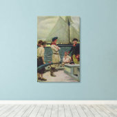 Een Amerikaanse privateer die een Britse prijs inn Canvas Afdruk (Insitu (Houten vloer))