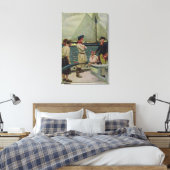 Een Amerikaanse privateer die een Britse prijs inn Canvas Afdruk (Insitu (Slaapkamer))