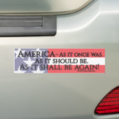 Een Amerikaanse stommelaar. Bumpersticker (Op auto)