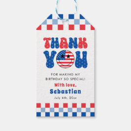Een Amerikaanse vent 4 juli eerste verjaardag Cadeaulabel