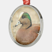 Een Amerikaanse Wigeon op het strand Metalen Ornament (Links)