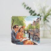 Een Amsterdamse rondvaart Feestdagenkaart (Staand voorkant)