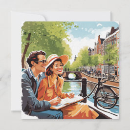 Een Amsterdamse rondvaart Feestdagenkaart