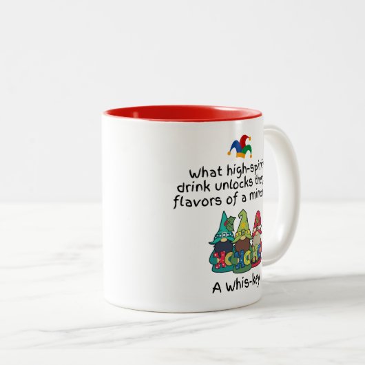 Een amusante smaakvolle gehakttaart grap tweekleurige koffiemok (Voorkant rechts)