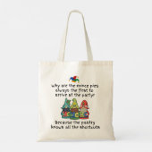 Een amusante snelkoppeling gehakt taart grap tote bag (Achterkant)