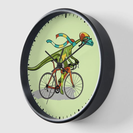 Een Anabisetia dinosaurus op de fiets. (Hoek)