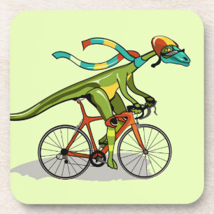 Een Anabisetia dinosaurus op de fiets. Bier Onderzetter