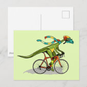 Een Anabisetia dinosaurus op de fiets. Briefkaart (Voorkant / Achterkant)