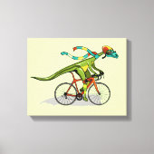Een Anabisetia dinosaurus op de fiets. Canvas Afdruk (Voorkant)