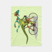 Een Anabisetia dinosaurus op de fiets. Fleece Deken (Voorkant)