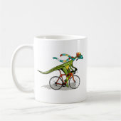 Een Anabisetia dinosaurus op de fiets. Koffiemok (Links)