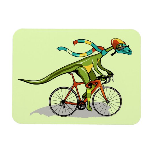 Een Anabisetia dinosaurus op de fiets. Magneet (Horizontaal)