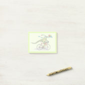 Een Anabisetia dinosaurus op de fiets. Post-it® Notes (Op bureau)