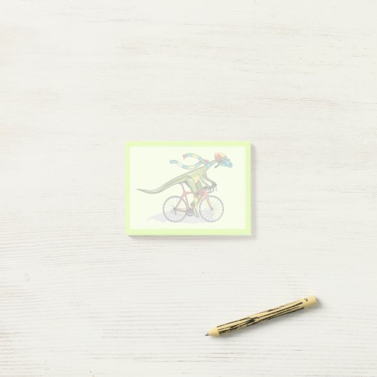 Een Anabisetia dinosaurus op de fiets. Post-it® Notes (Op bureau)