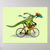 Een Anabisetia dinosaurus op de fiets. Poster (Voorkant)