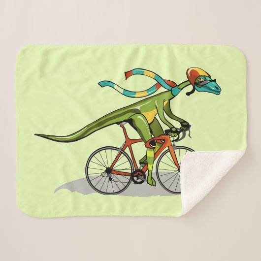 Een Anabisetia dinosaurus op de fiets. Sherpa Deken (Voorkant (horizontaal))