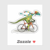 Een Anabisetia dinosaurus op de fiets. Sticker (Vel)