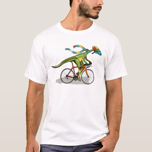 Een Anabisetia dinosaurus op de fiets. T-shirt (Voorkant)