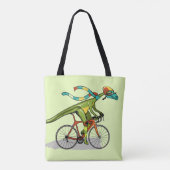 Een Anabisetia dinosaurus op de fiets. Tote Bag (Achterkant)