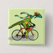 Een Anabisetia dinosaurus op de fiets. Vierkante Button 5,1 Cm (Voorkant)