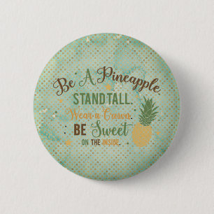 Een anananas-typografie zijn ronde button 5,7 cm