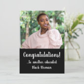 Een ander Afstuderen voor een opgeleide zwarte vro Kaart (Staand voorkant)