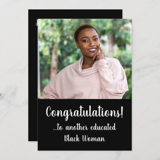 Een ander Afstuderen voor een opgeleide zwarte vro Kaart (Voorkant / Achterkant)