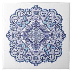 Een ander blauw china geïnspireerd ontwerp Keramis Tegeltje