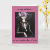 Een ander glas wijn/Birthday-kaart Kaart (Gele Bloem)